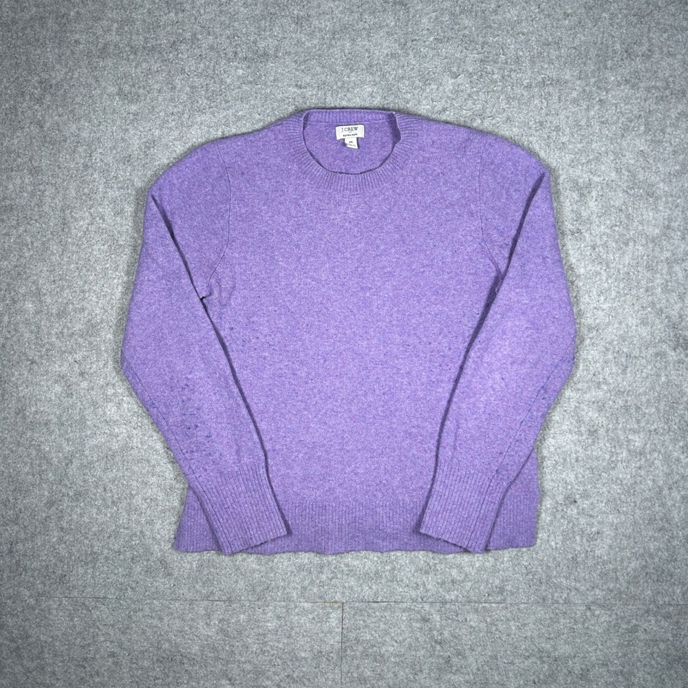 J.Crew Sweater Womens Size Medium Purple Extra-Soft Crewneck Wool Blend Pullover
